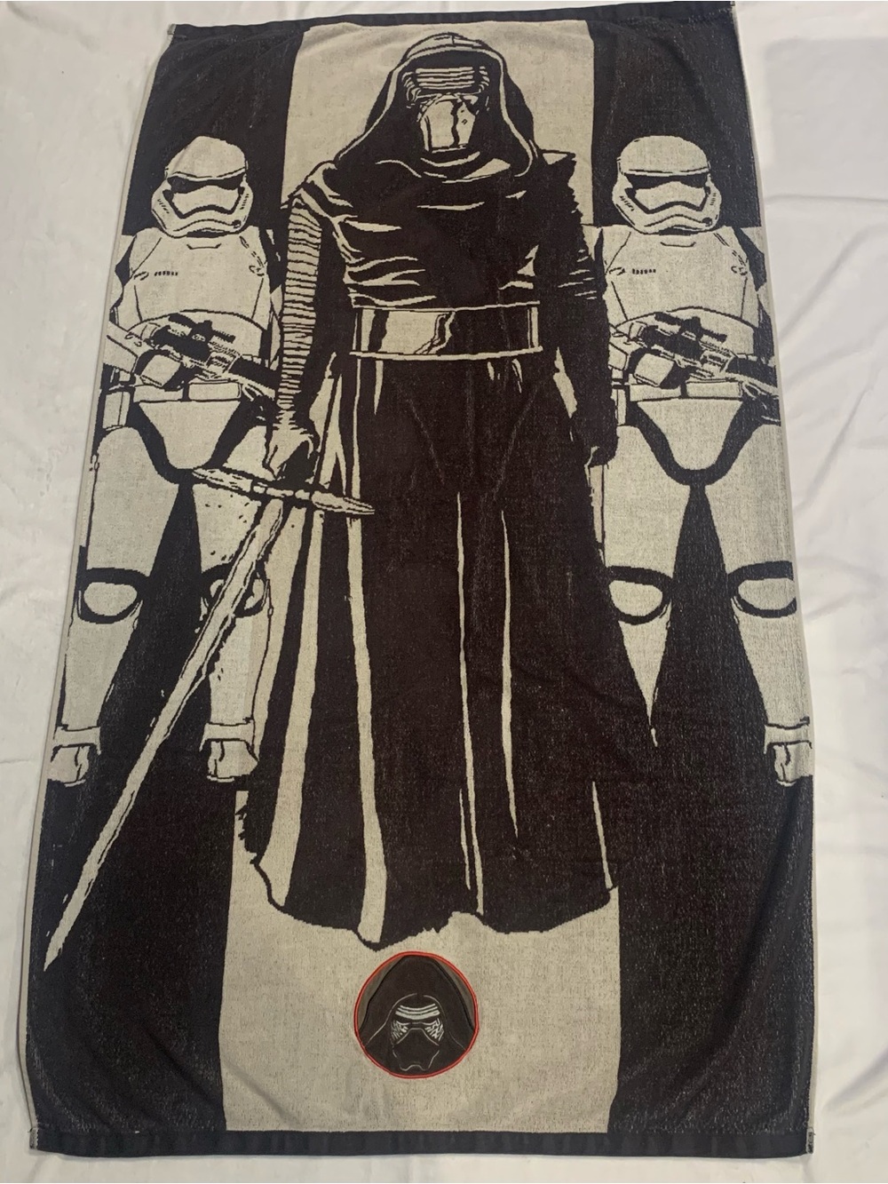 Disney Star Wars The Force Awakens Beach Towel Kylo Ren Stormtrooper Black Grey